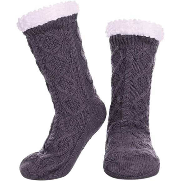 Womens Slipper Socks Winter Warm Fleece Lined Socks Cozy Soft Thick Fuzzy Socks - Picture 1 of 7